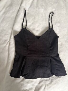 Zara Linen Cropped Tank Top